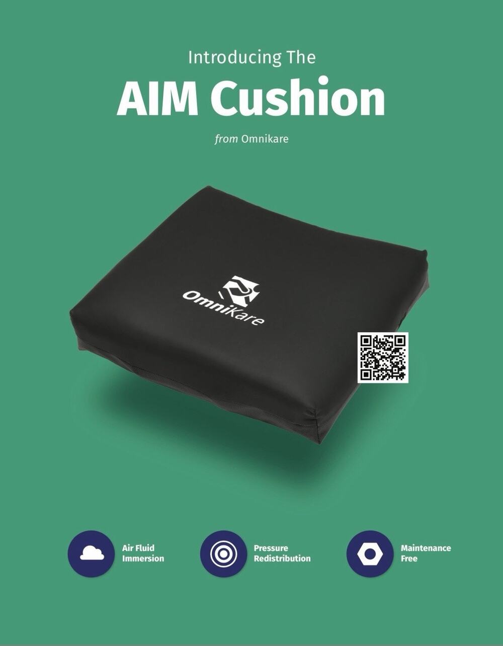 Omnikare Aim Seat Cushion 20x20” Pressure Redistributing Recliner Cushion NIB